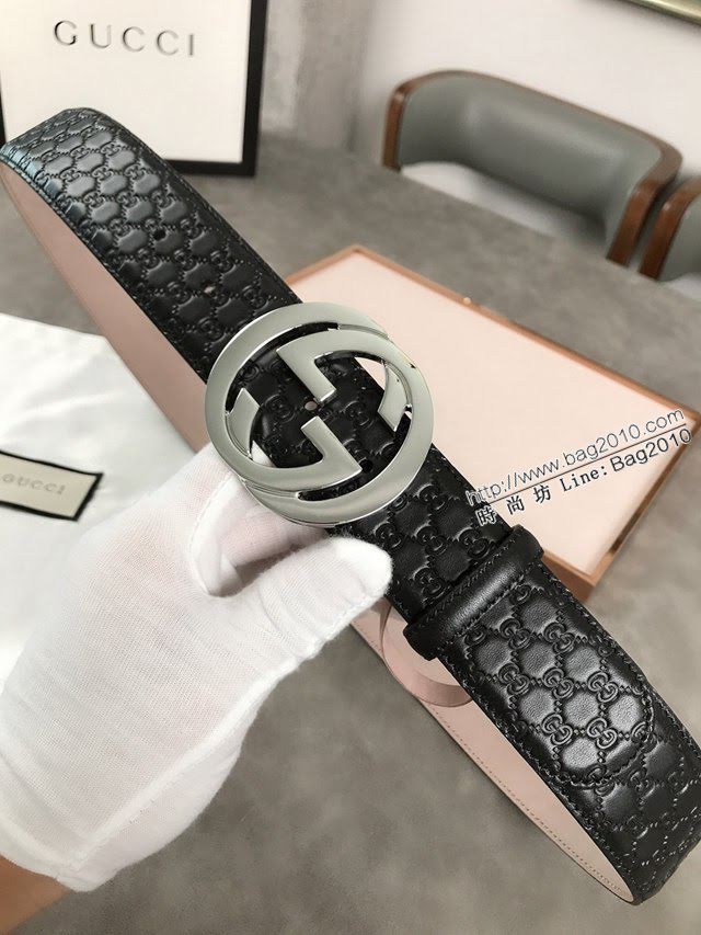 Gucci經典皮帶 古奇雙G拋光腰帶 411924  jjp2068